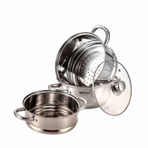 zestaw stalowych garnków do gotowania na parze hf 9224